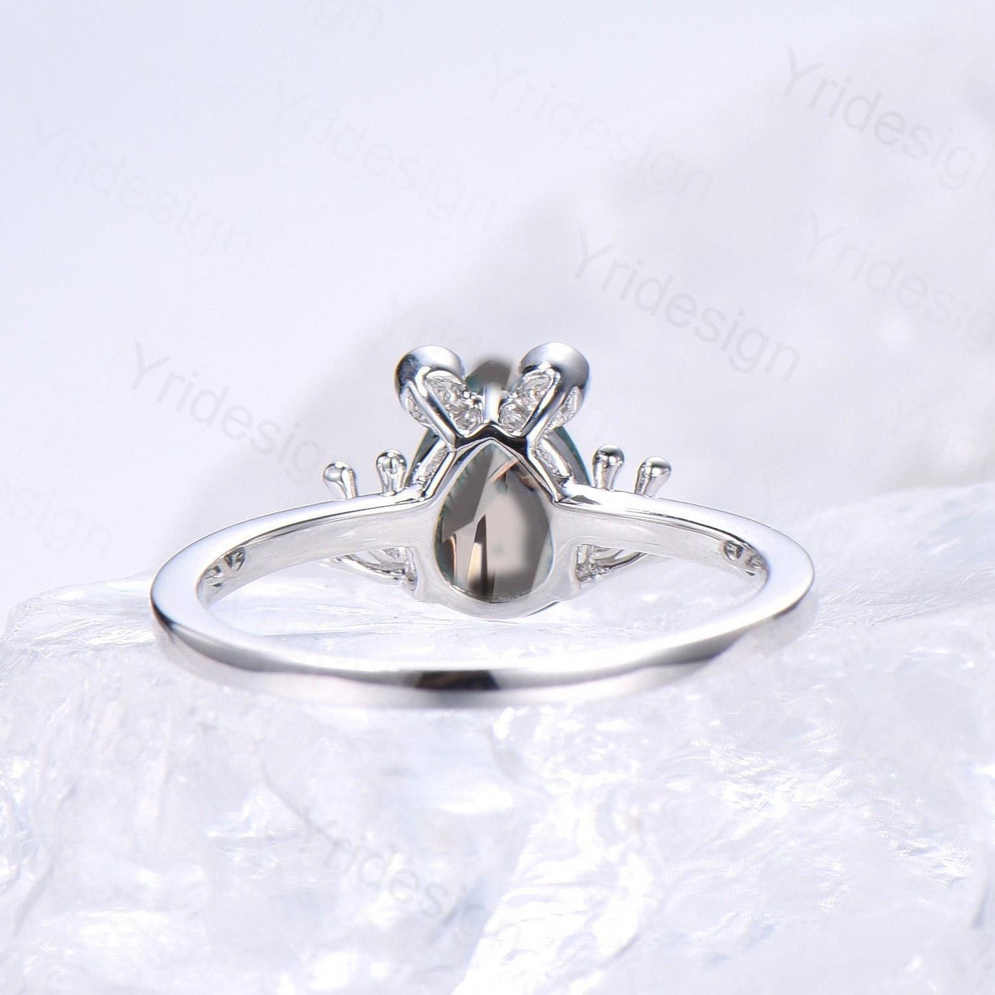 Vintage Frog smoky quartz engagement ring Animal inspired pear shaped brown quartz wedding ring for women dainty anniversary ring for girl - PENFINE