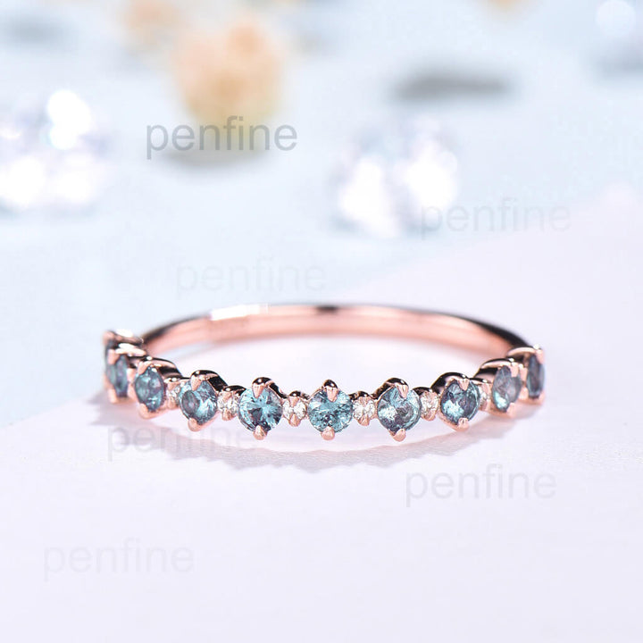 Vintage alexandrite wedding band