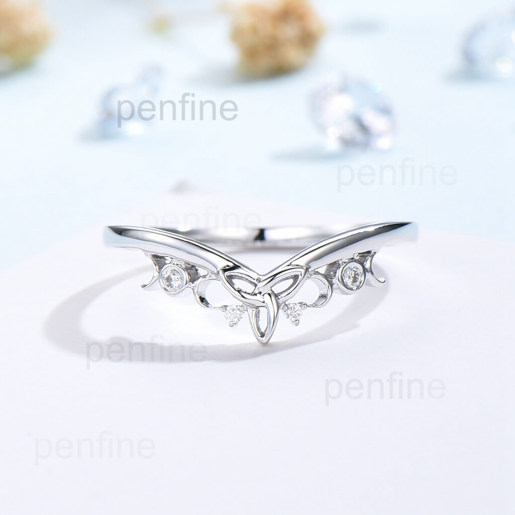 unique missanite wedding band