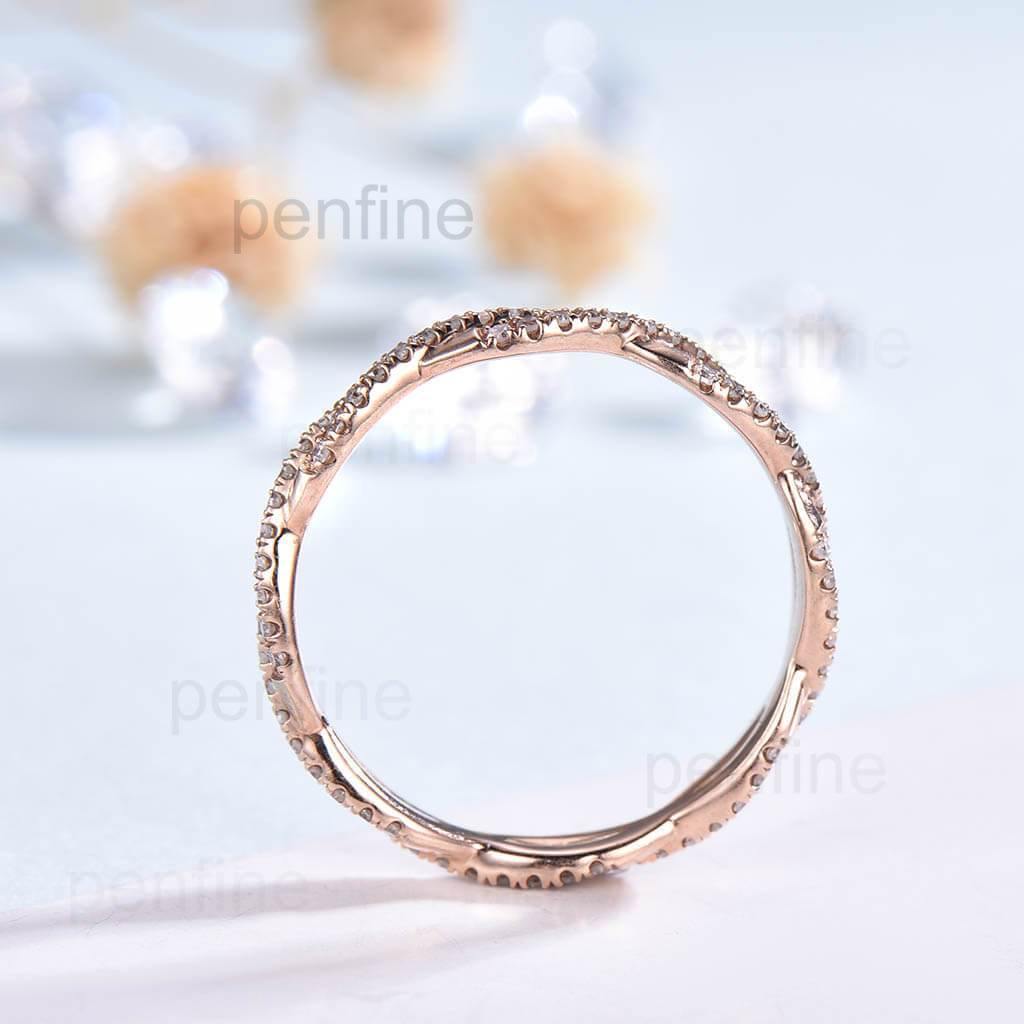 Twisted Fill Eternity Diamond Wedding Ring - PENFINE