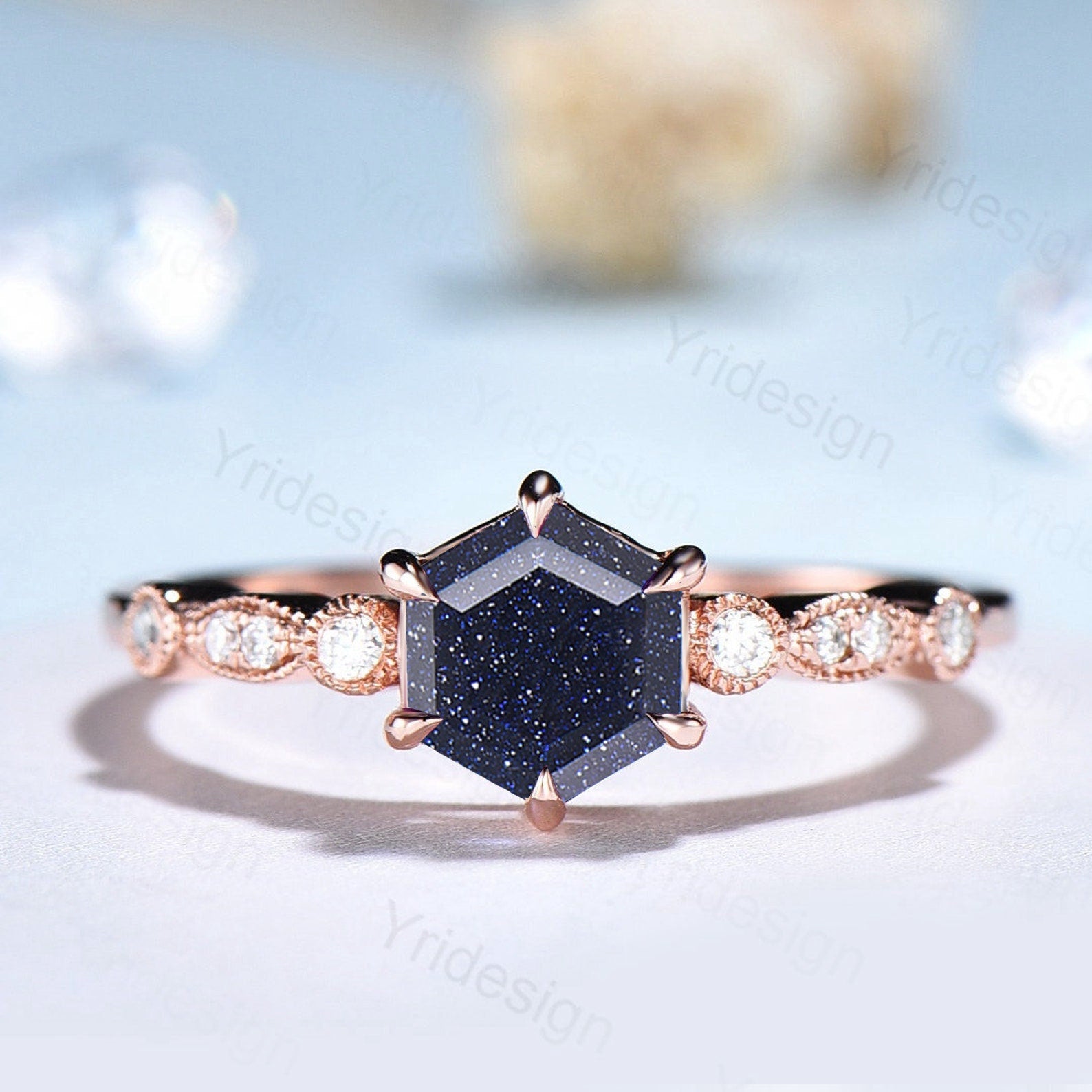 Blue stone clearance promise ring