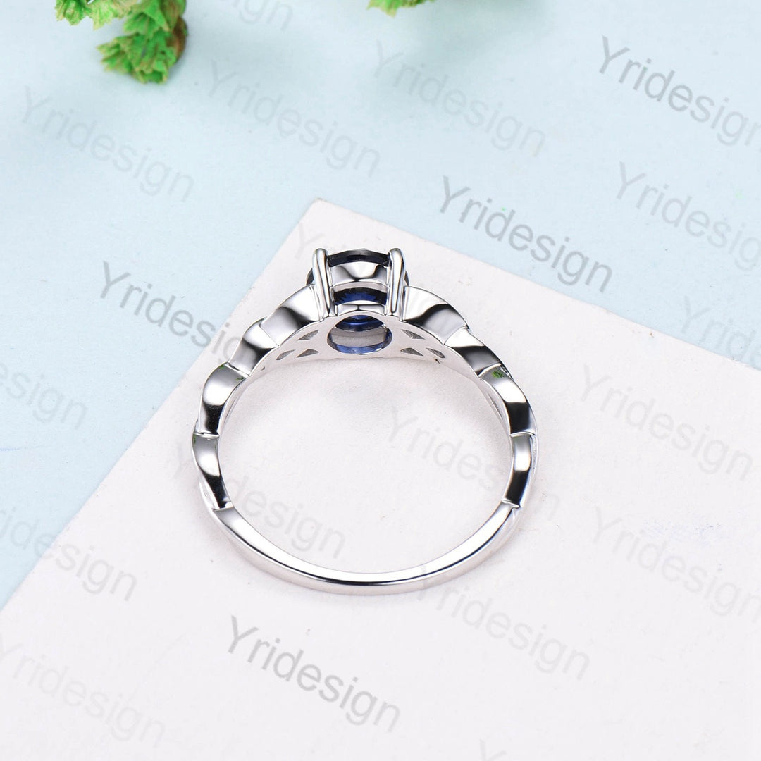 Celtic Love Knot Moissanite Engagement Ring White gold Vintage Twisted Norse Viking Lab Grown Diamond Wedding Ring For Women Handmade Gift - PENFINE