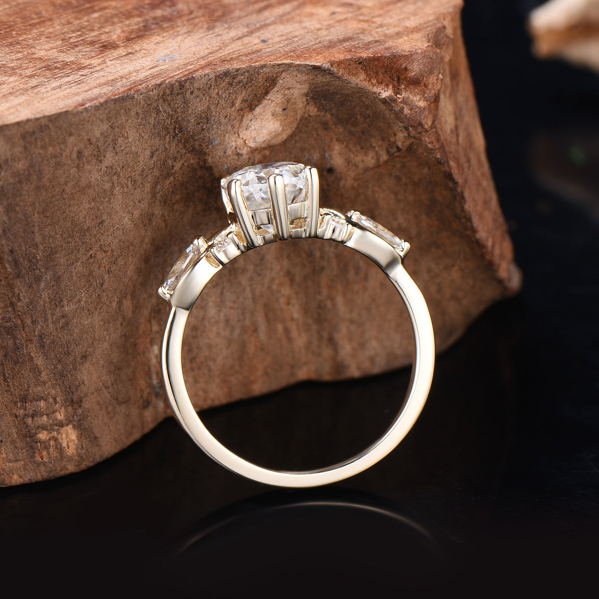 1.5 Carat VS1 Oval Lab Grown Diamond Engagement Ring Infinity Diamond Engagement Ring Unique Twisted  Marquise Diamonds Wedding Ring Gift