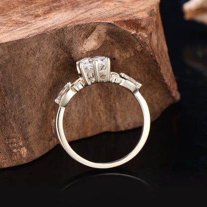 1.5 Carat VS1 Oval Lab Grown Diamond Engagement Ring Infinity Diamond Engagement Ring Unique Twisted  Marquise Diamonds Wedding Ring Gift