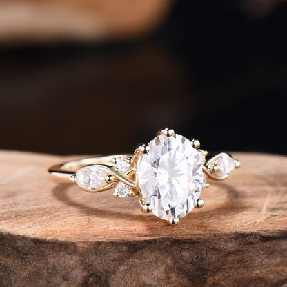 1.5 Carat VS1 Oval Lab Grown Diamond Engagement Ring Infinity Diamond Engagement Ring Unique Twisted  Marquise Diamonds Wedding Ring Gift