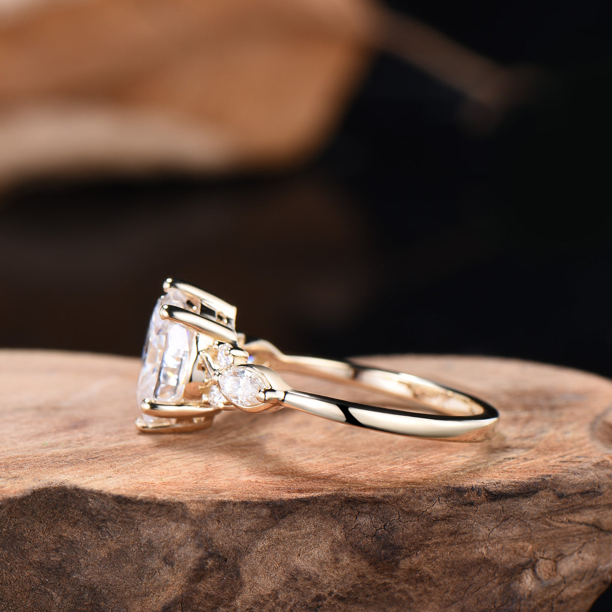 1.5 Carat VS1 Oval Lab Grown Diamond Engagement Ring Infinity Diamond Engagement Ring Unique Twisted  Marquise Diamonds Wedding Ring Gift