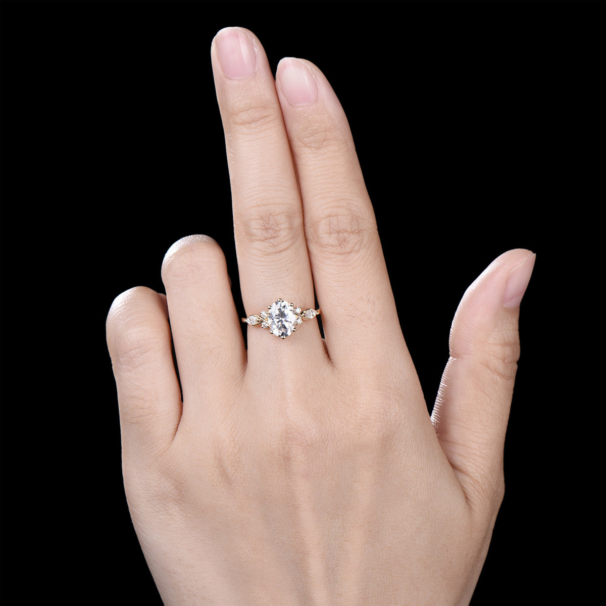 1.5 Carat VS1 Oval Lab Grown Diamond Engagement Ring Infinity Diamond Engagement Ring Unique Twisted  Marquise Diamonds Wedding Ring Gift