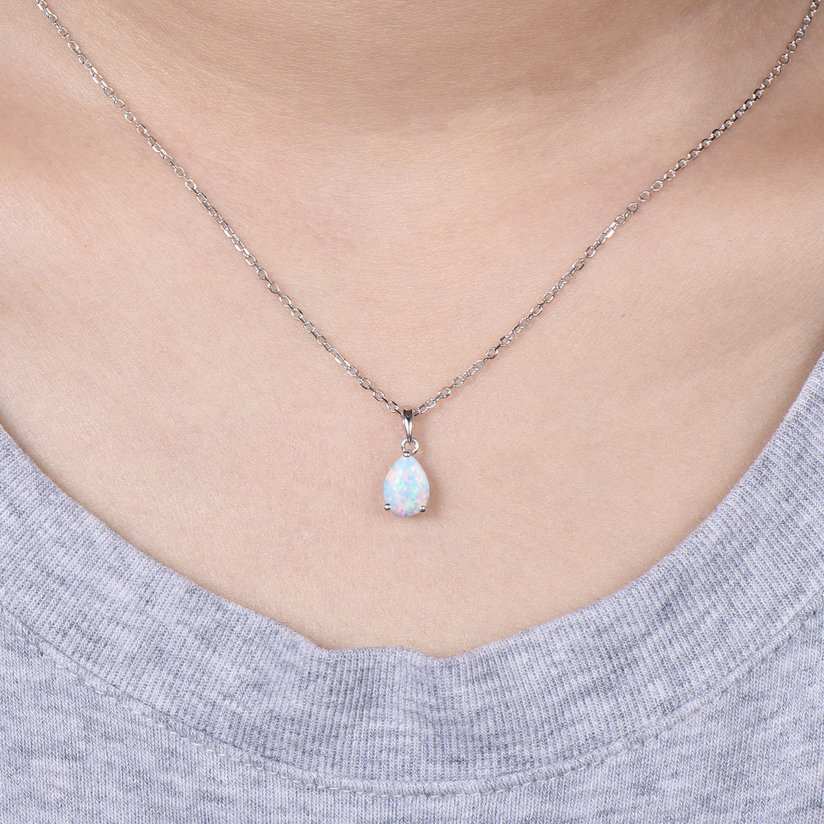 Dainty fire opal wedding set solitaire white opal engagement ring rose gold minimalist October birthstone pendant necklace opal earrings