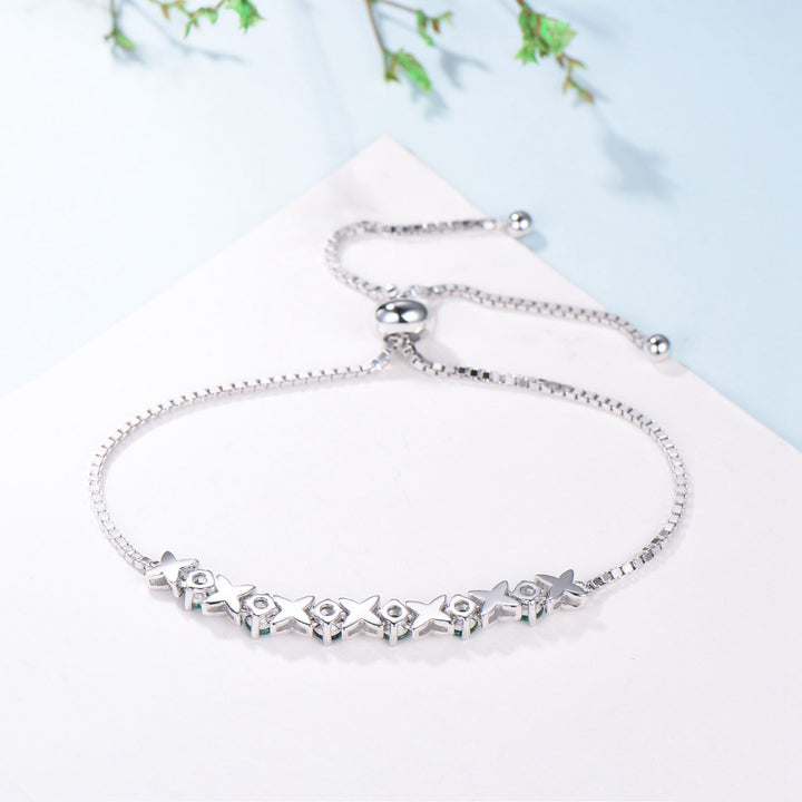 Lab emerald bracelet twig green crystal leaves bracelet unique silver white gold nature inspired Stackable Bracelet Women anniversary gift - PENFINE