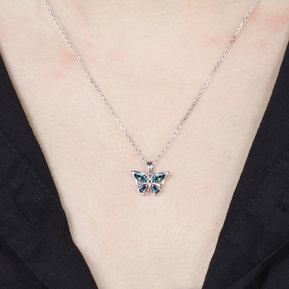 Elegant Color-change Alexandrite Butterfly Jewelry Set,Multi-shaped Alexandrite Necklace ,Fairy Wings Stud Earrings