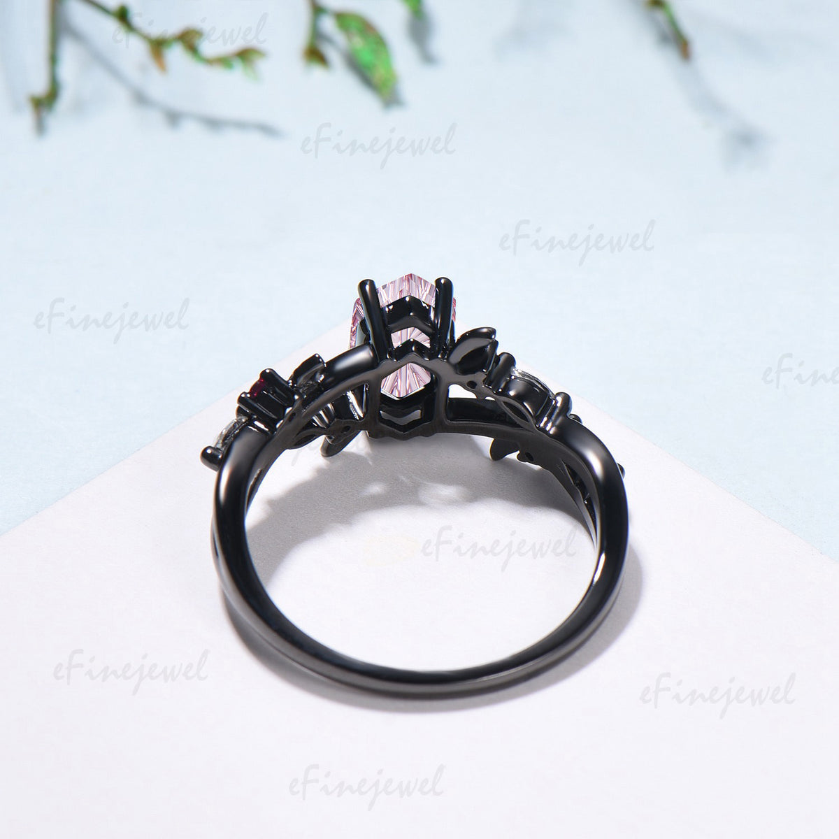 Hexagon Shaped Fantasy Cut Padparadscha Sapphire Wedding Ring Ruby Split Shank Ring