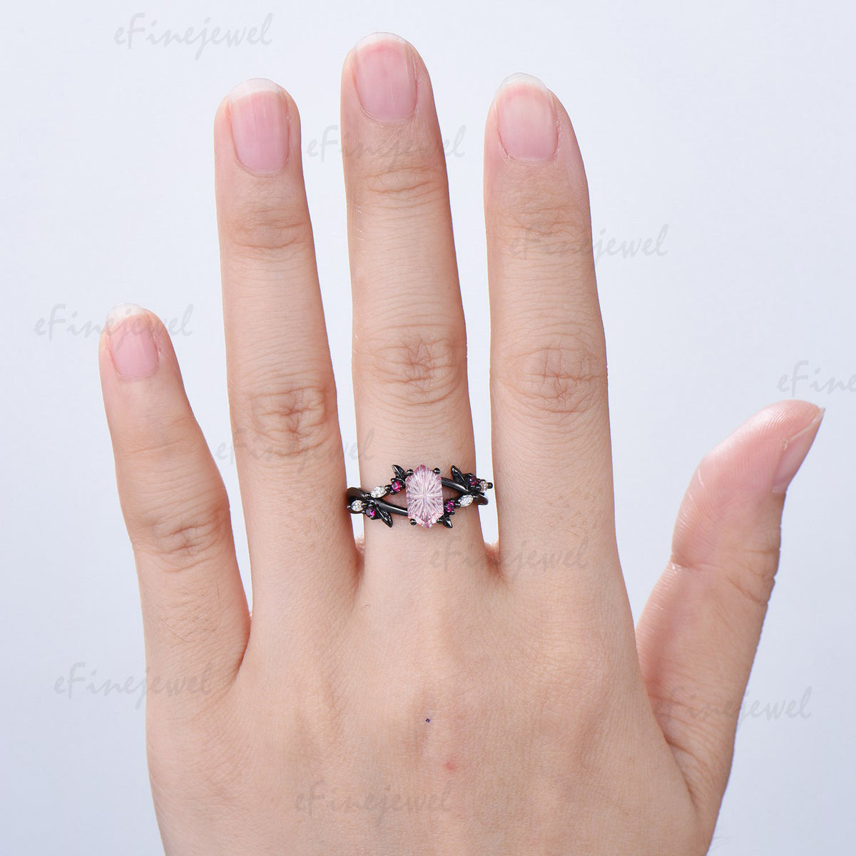 Hexagon Shaped Fantasy Cut Padparadscha Sapphire Wedding Ring Ruby Split Shank Ring
