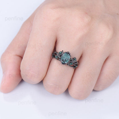Black Gold Oval Starbrite Alexandrite Engagement Ring Set Nature Inspired Twig Vine Emerald Wedding Bridal Set