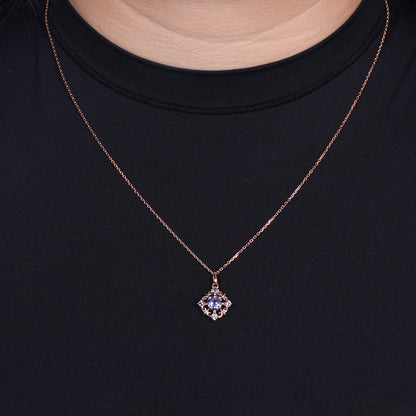 Vintage Five Stone Alexandrite Necklace Celtic Knot Filigree Pendant