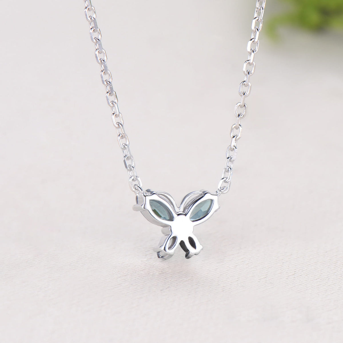 Elegant Marquise Cut Alexandrite Butterfly Necklace Pendant Nautral Inspired Fine Jewelry Wedding Anniversary Gifts