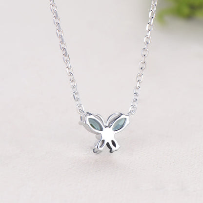Elegant Marquise Cut Alexandrite Butterfly Necklace Pendant Nautral Inspired Fine Jewelry Wedding Anniversary Gifts