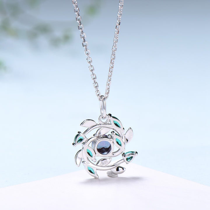 Unique Nature Inspired Alexandrite Necklace Vintage Marquise Pear Emerald Necklace Elegant Snowflake Pendant Anniversary gift for daughter - PENFINE