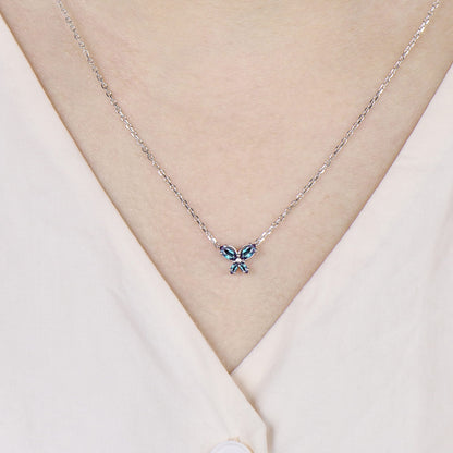 Elegant Marquise Cut Alexandrite Butterfly Necklace Pendant Nautral Inspired Fine Jewelry Wedding Anniversary Gifts