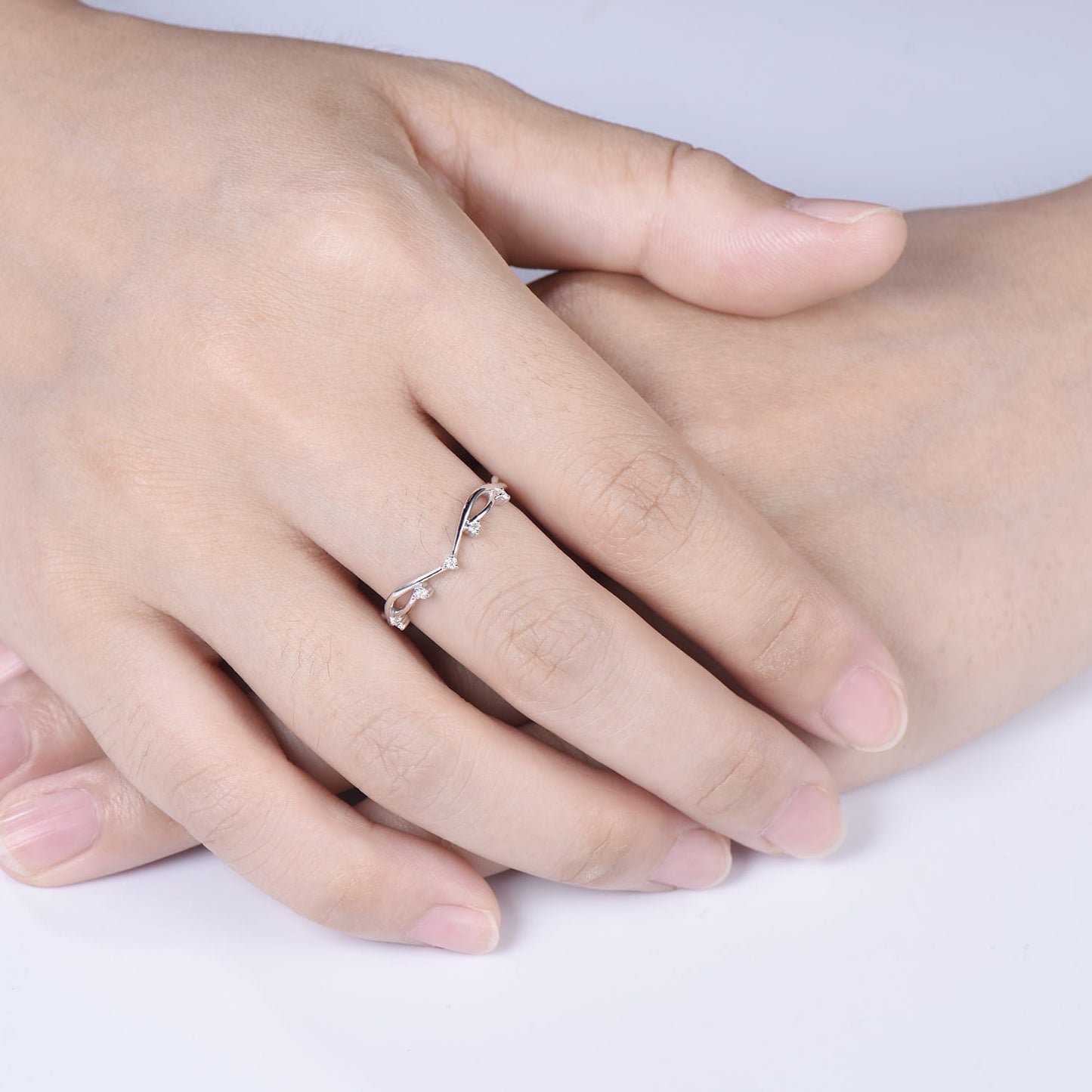 Couples Ring Set 5mm Moss Agate Hammer Men's Wedding Ring Moissanite Curved Band