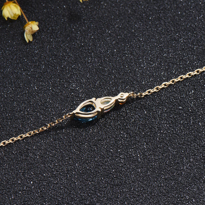London Blue Topaz Opal Bracelet, Citrine Three Stone Wedding Bracelet