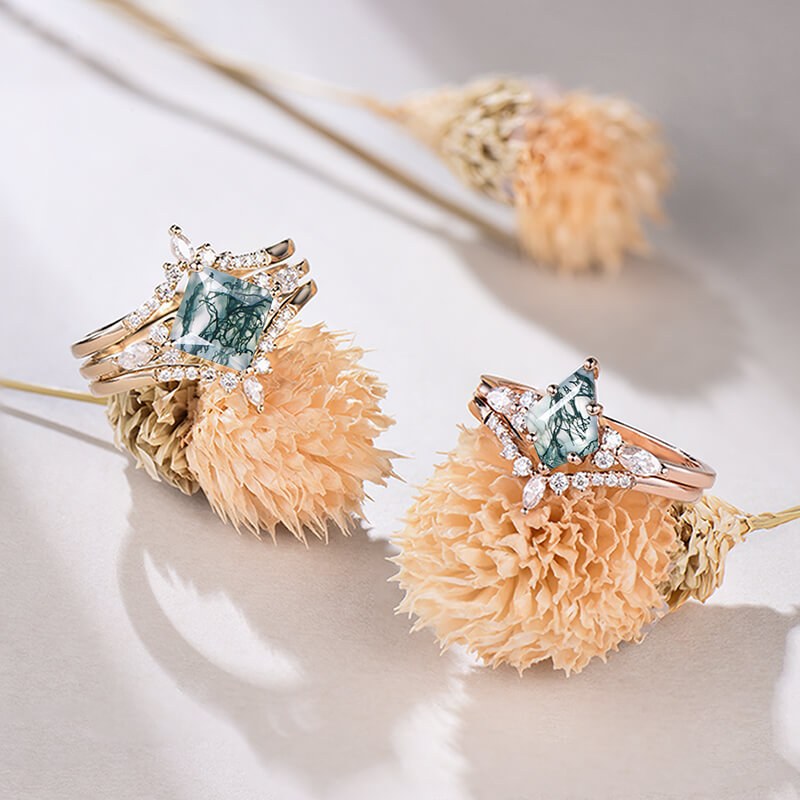 Moss Agate Rings | PenFine – PENFINE