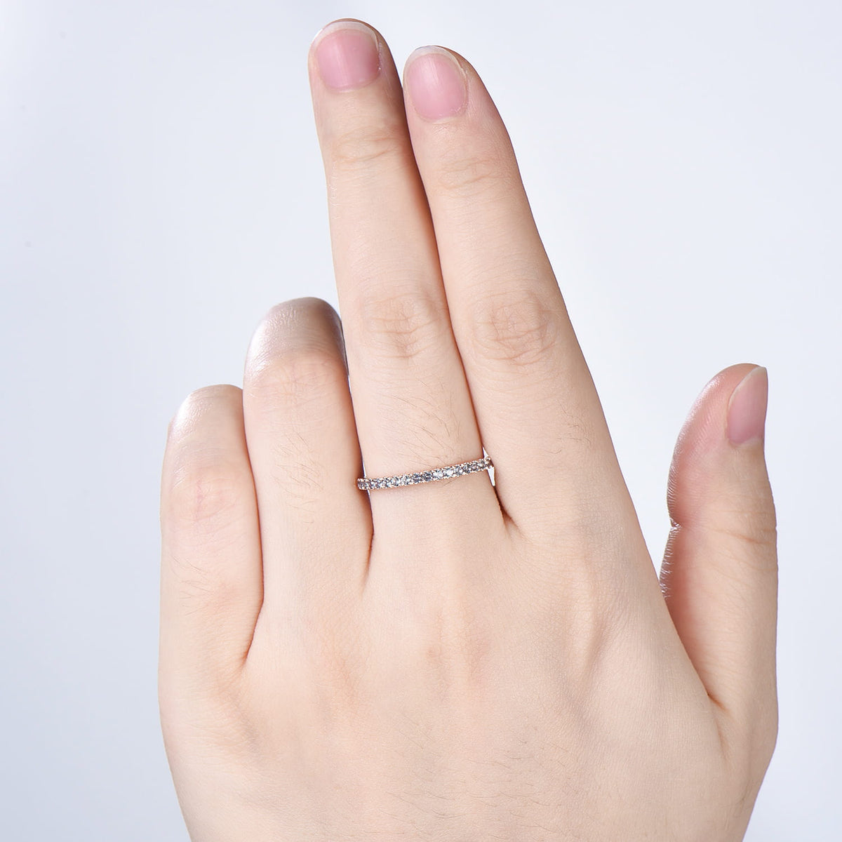 Alexandrite Eternity Band White Gold Dainty alexandrite Wedding Vermeil Ring,Matching Band Stacking Ring Anniversary Gift Birthstone ring