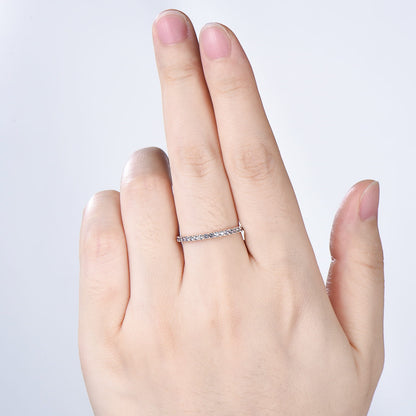 Alexandrite Eternity Band White Gold Dainty alexandrite Wedding Vermeil Ring,Matching Band Stacking Ring Anniversary Gift Birthstone ring