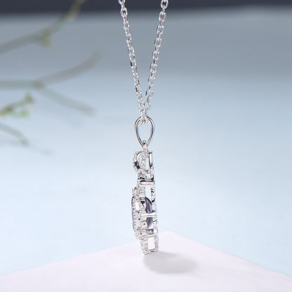 Vintage Alexandrite Moonstone Pendant Necklace Unique Retro Alexandrite Necklace Floral Flower Pendant June Birthstone Anniversary gift - PENFINE