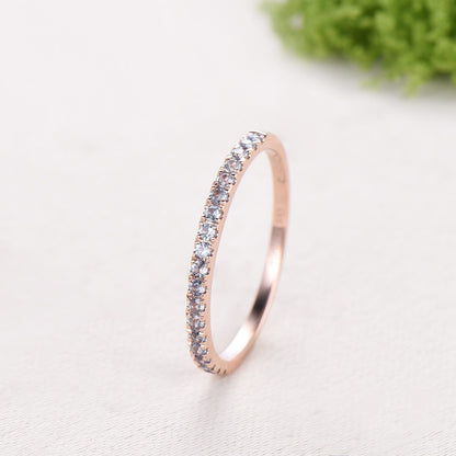 Alexandrite Eternity Band White Gold Dainty alexandrite Wedding Vermeil Ring,Matching Band Stacking Ring Anniversary Gift Birthstone ring