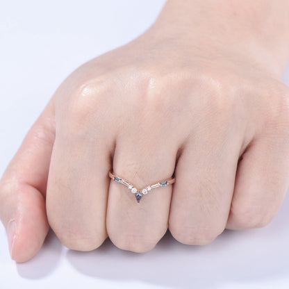 Freshwater Pearl Wedding Ring - 14k Gold Milgrain Anniversary Band - PENFINE