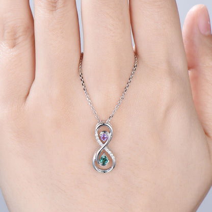 Vintage Emerald Necklace Unique Unique Infinity Amethyst Style Pendant Dainty Eternal Amethyst Emerald Pendant Best Anniversary gift women - PENFINE