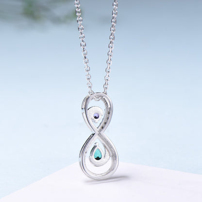Vintage Emerald Necklace Unique Unique Infinity Amethyst Style Pendant Dainty Eternal Amethyst Emerald Pendant Best Anniversary gift women - PENFINE