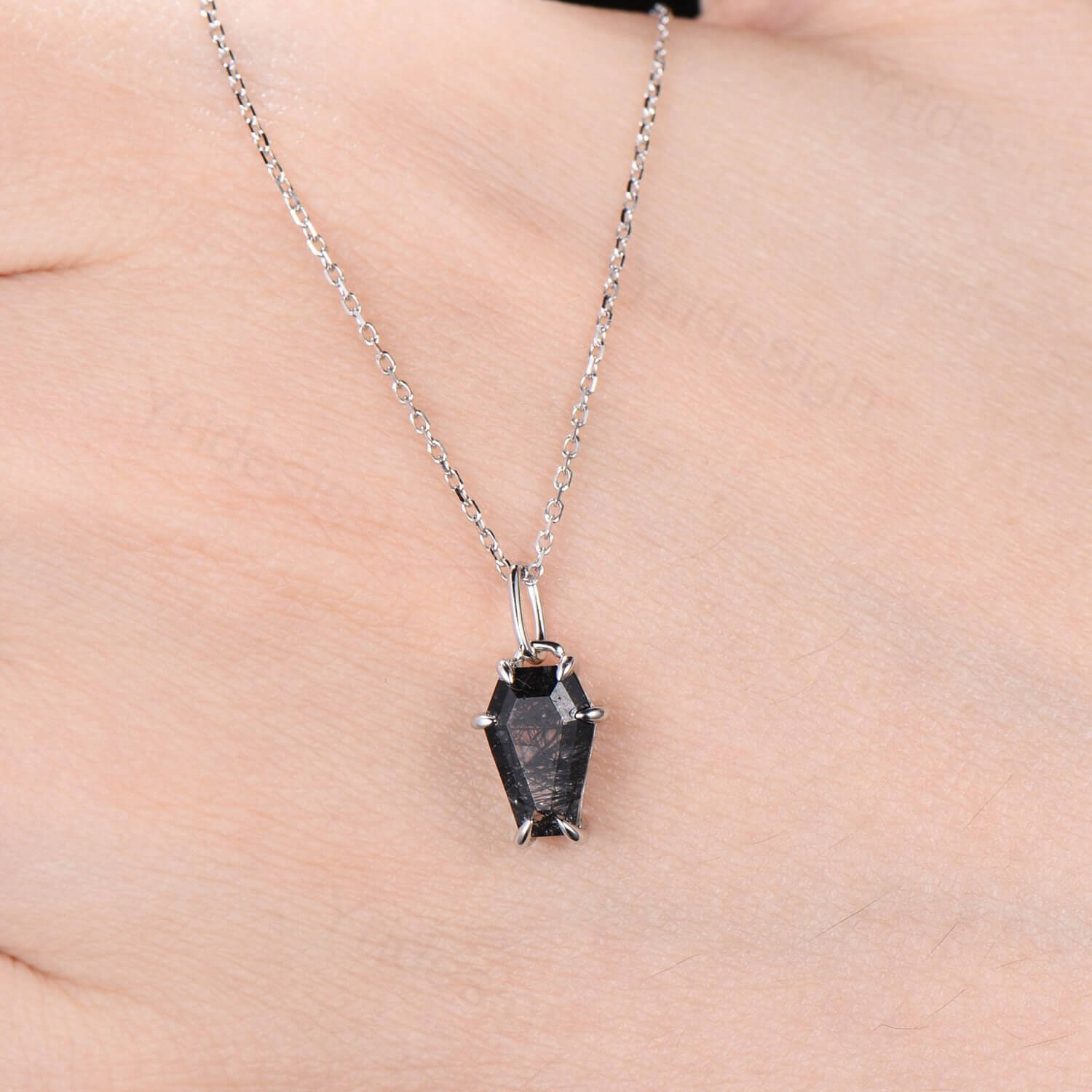 Black rutilated 2024 quartz necklace