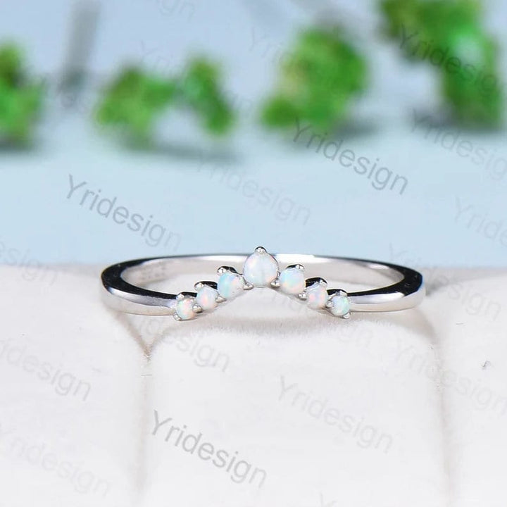 Vintage Star Sapphire Engagement Ring Set, Pear Moonstone & Opal - PENFINE