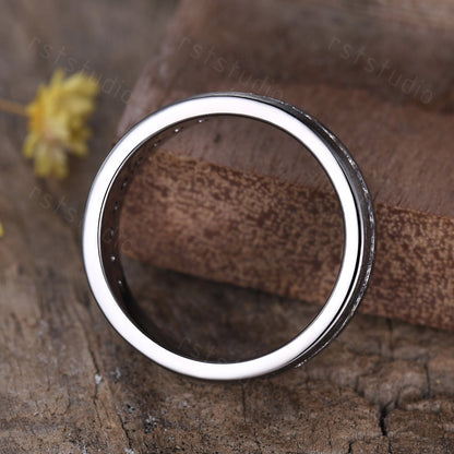 Black Gold Diamond Engagement Ring: Handmade Anniversary Jewelry