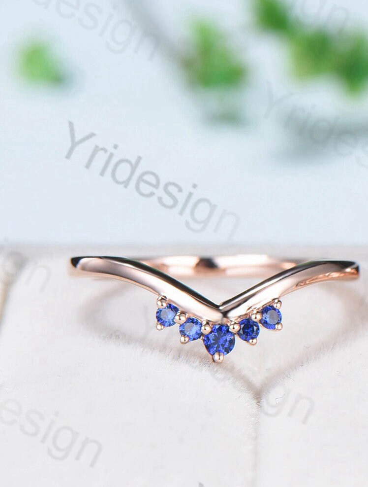 Nature Inspired Pear Shaped Ruby Wedding Ring Set Vintage Unique  Lab Ruby Engagement Ring Leaf Cluster Women Blue Sapphire Anniversary Ring - PENFINE