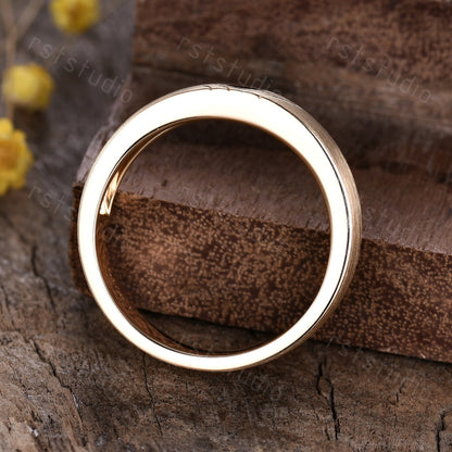 Mens Kite Cut Sapphire Ring, Vintage Gold Engraved Band