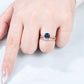 1 carat Round London Blue Topaz Ring Vintage Topaz Spilt Shank Engagement Ring unique channel set wedding Band For Women Anniversary Gift - PENFINE