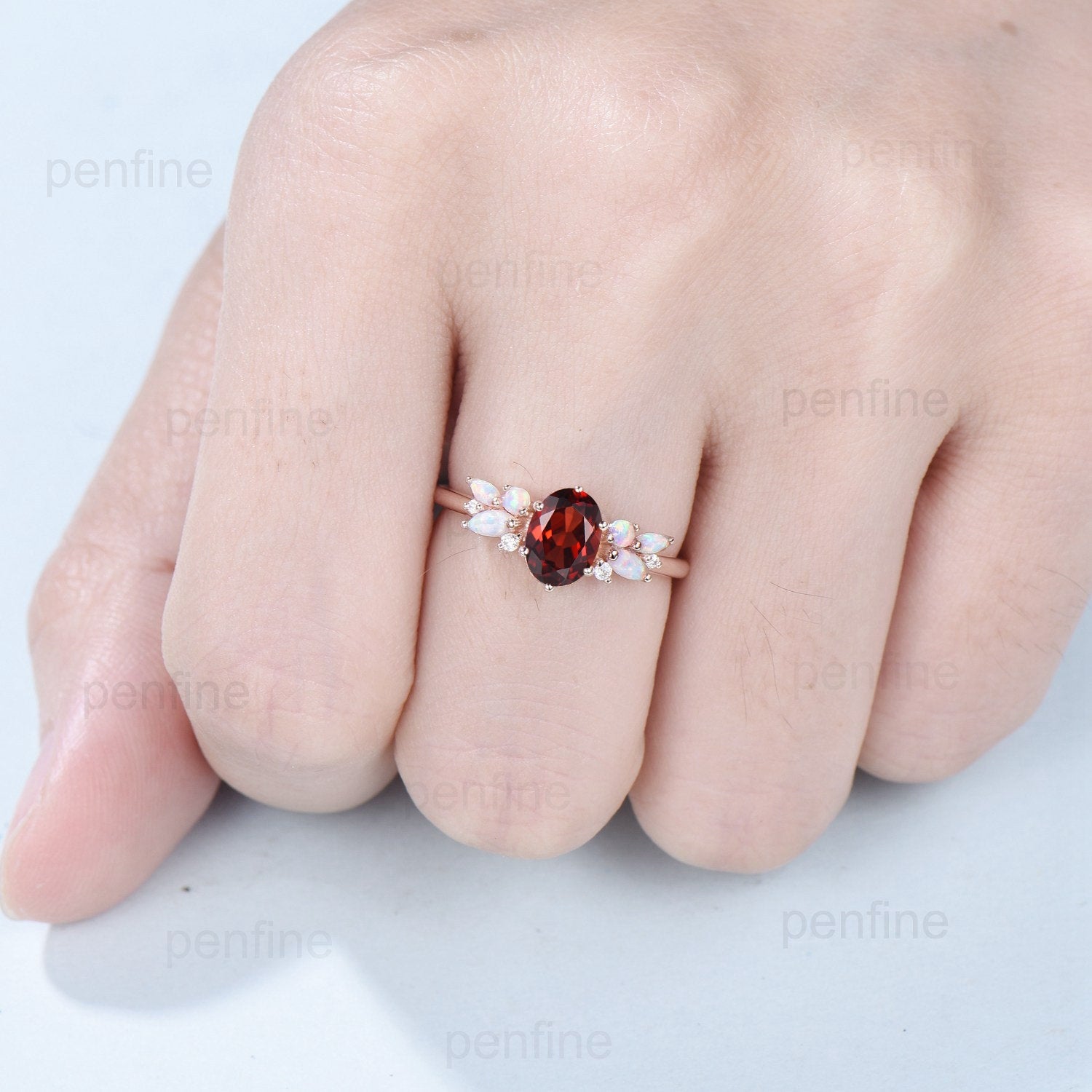 Dainty 2024 Cushion Cut Natural Garnet Solitaire Ring Art Deco White Gold Sterling Silver Garnet Engagement Ring January Birthstone Ring For Her