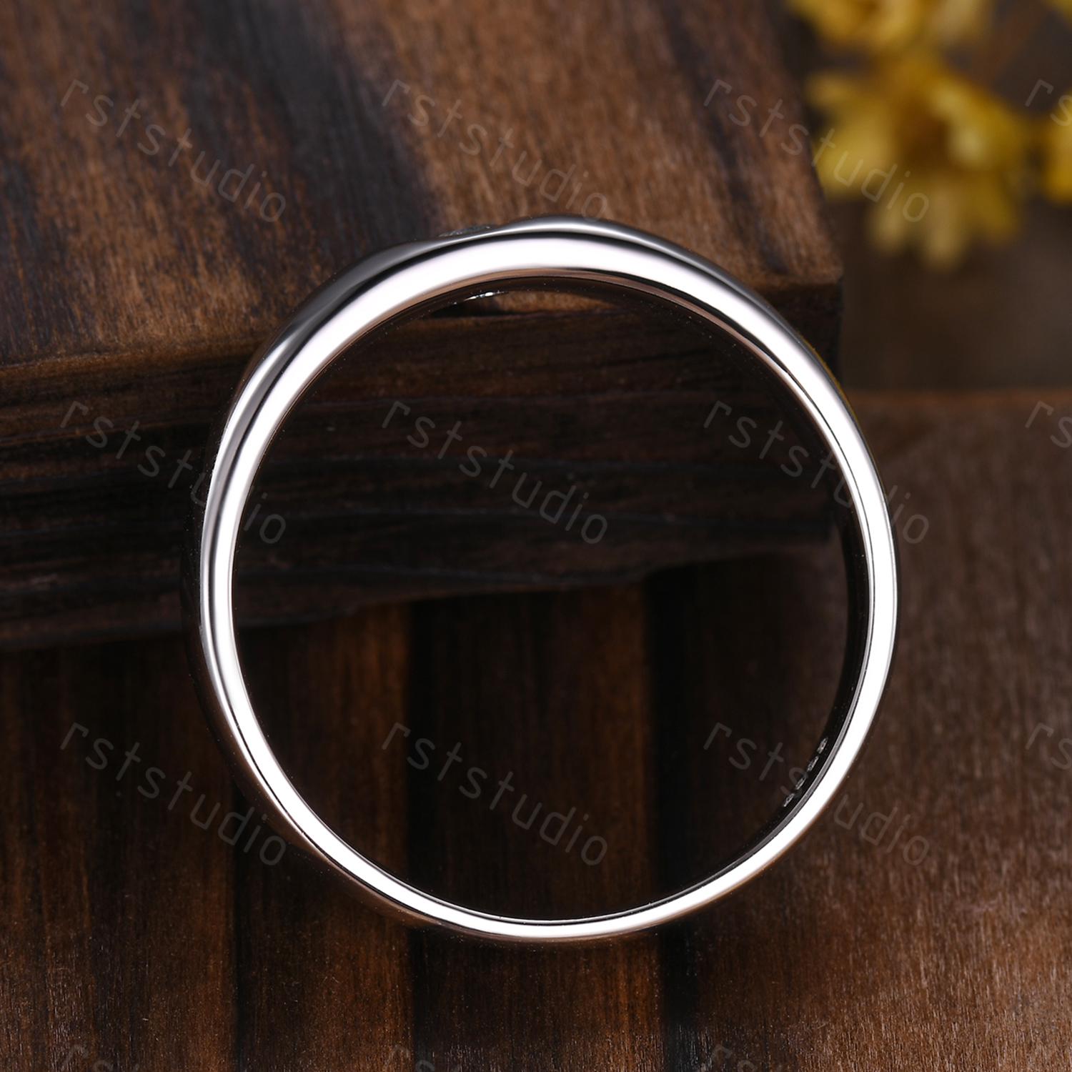 Aquamarine Wedding Ring: Round Cut Sterling Silver Promise Ring