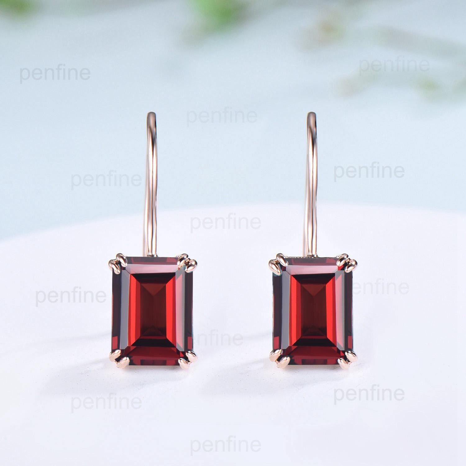 Vintage Sterling Silver Garnet cheapest Earrings January Birthstone