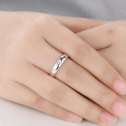 Aquamarine Wedding Ring: Round Cut Sterling Silver Promise Ring