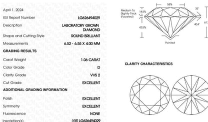 Five Stone IGI Certified Lab Grown Diamond Engagement Ring, Round Cut D Color VVS2 Clarity, Side Round & Marquise lab Diamonds Rose Gold - PENFINE