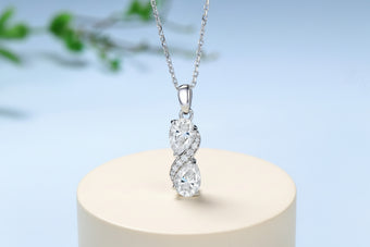 Unique Moissanite Pendant Necklace Women Alternative CVD Lab Grown Diamond Necklace Vintage Snake Promise Gift pear shaped pendant for Wife - PENFINE