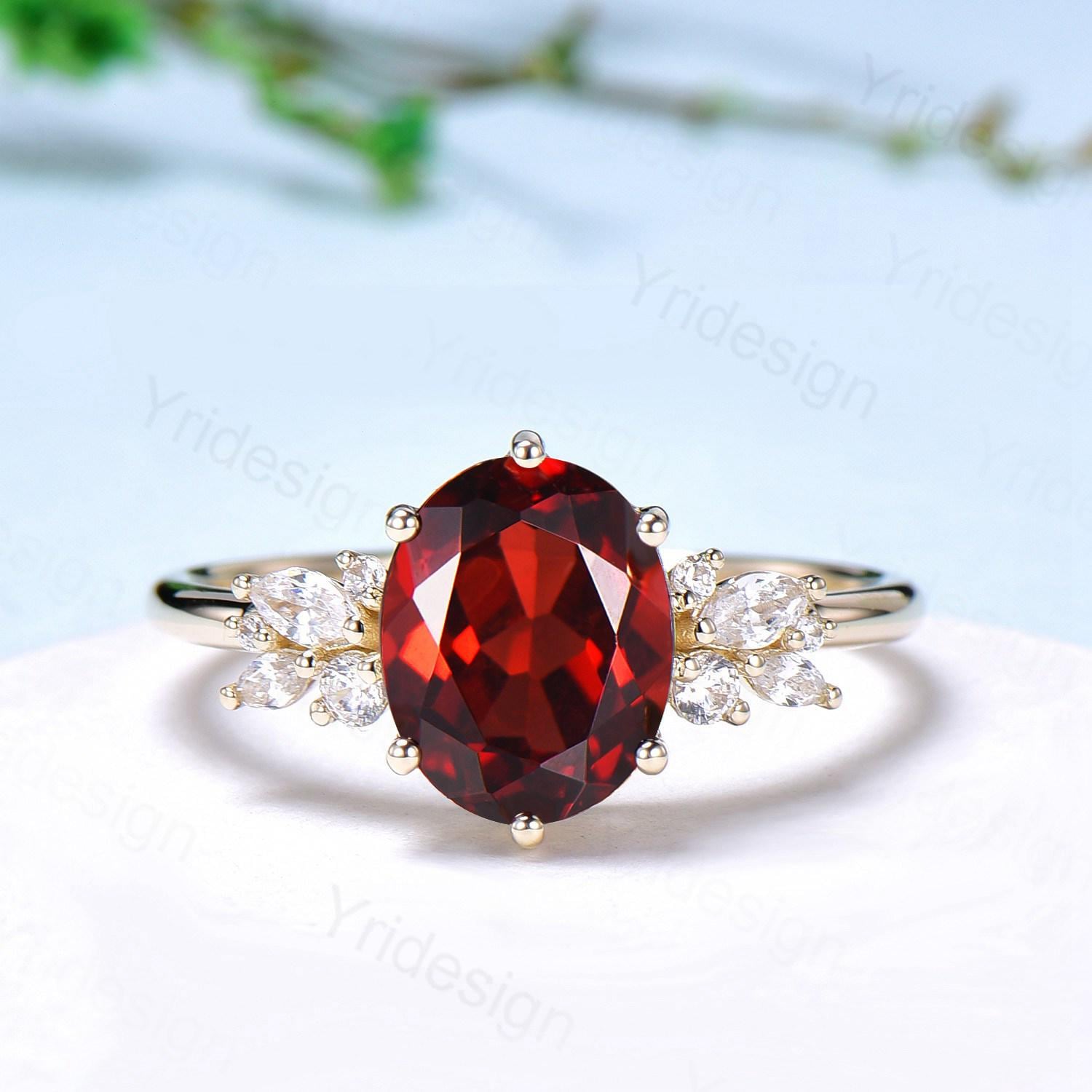 Natural Garnet Ring, Vintage Garnet Ring, Garnet Wedding Band Yellow Gold Garnet Ring, Dainty Garnet Ring, January Birthstone Ring, Gift outlets Her