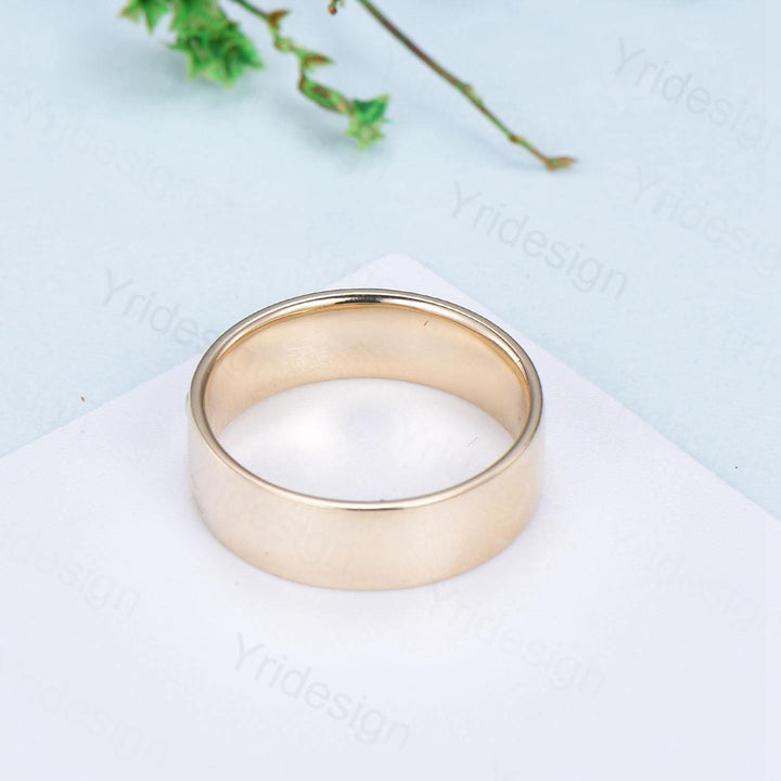 6mm Unique Leaf Wedding Band Mens 14K Yellow Gold Art Deco Leaf Branch Vines Design Wedding Ring Men Anniversary Engagement Rings For Men - PENFINE