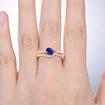Snake Sapphire Engagement Ring Gold, 14K Solid Gold Gothic Ring for Women, Serpent Ring, Animal Ring,Split Shank Black Spinel Snake Eye Ring - PENFINE