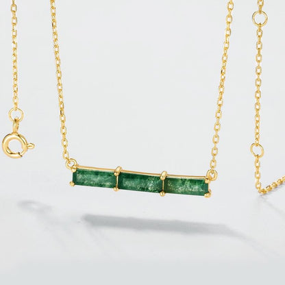 Minimalist baguette cut moss agate wedding set solitaire yellow gold moss agate pendant necklace rose gold agate earrings anniversary gifts - PENFINE