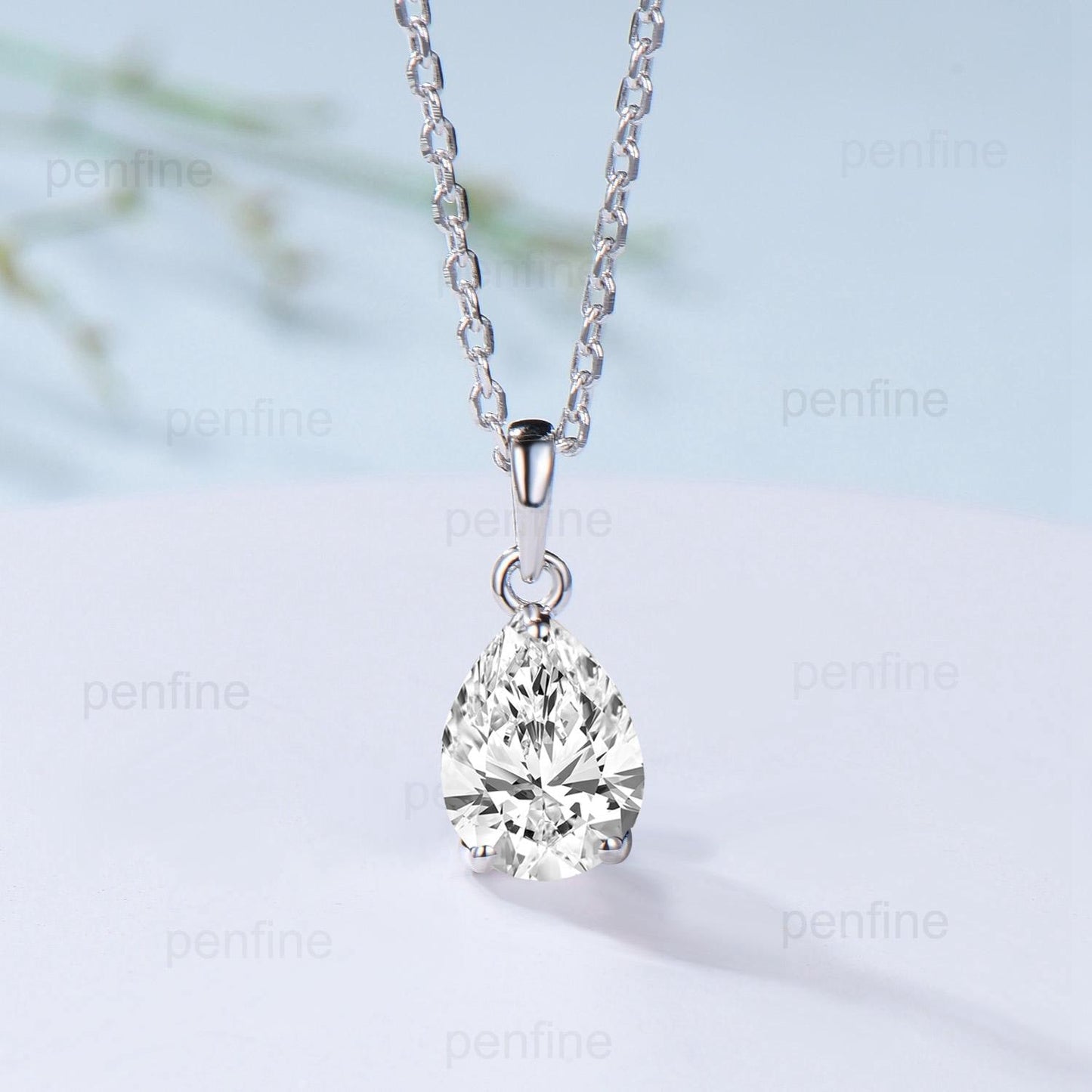 Solitaire Lab Grown Diamond Wedding Set Minimalist IGI CVD Diamond Engagement Ring Simple Diamond Pendant Necklace 18K White Gold Earrings - PENFINE