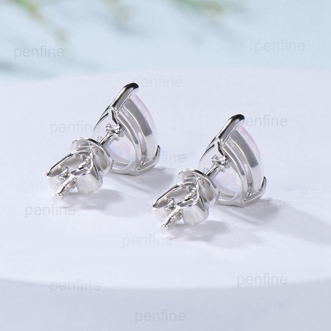 Solitaire Lab Grown Diamond Wedding Set Minimalist IGI CVD Diamond Engagement Ring Simple Diamond Pendant Necklace 18K White Gold Earrings - PENFINE
